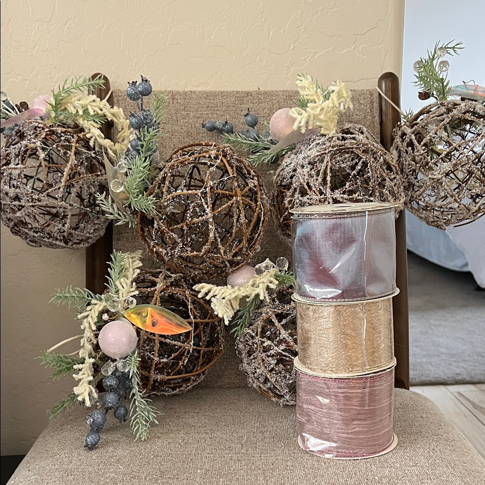 Fairy Inspired Holiday Ornament Set with Frosted Accents and Lights